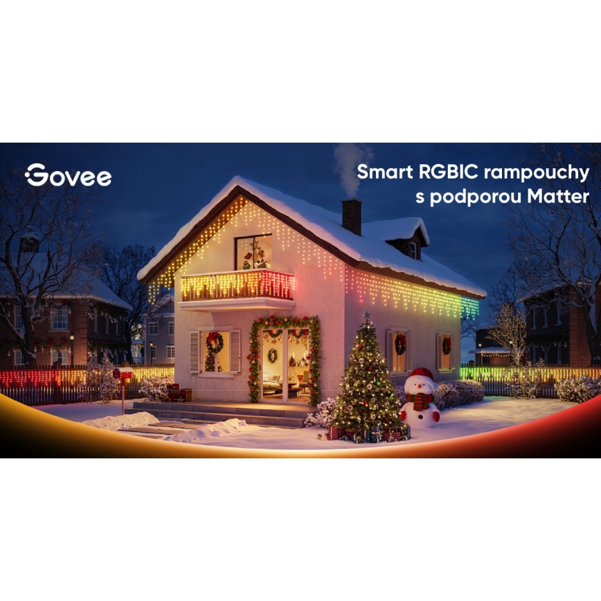 Govee - LED RGBIC Eiszapfen-Lichterkette für den Außenbereich 10 m Wi-Fi Matter IP65
