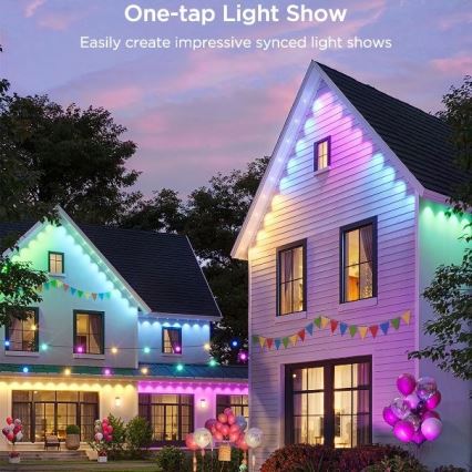 Govee - LED RGBIC-Lichterkette mit Downlights, 30 m, Wi-Fi, Matter, IP67