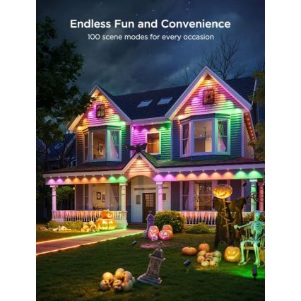 Govee - LED RGBIC-Lichterkette mit Downlights, 30 m, Wi-Fi, Matter, IP67