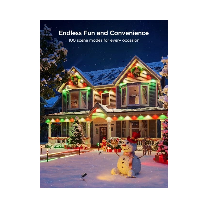 Govee - LED RGBIC-Lichterkette mit Downlights, 30 m, Wi-Fi, Matter, IP67