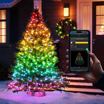 Govee - LED RGBICW Outdoor-Weihnachtslichterkette 2700-6500K 20m Wi-Fi Matter IP66