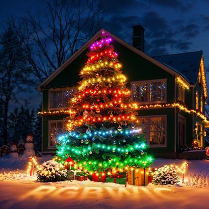 Govee - LED RGBICW Outdoor-Weihnachtslichterkette 2700-6500K 20m Wi-Fi Matter IP66