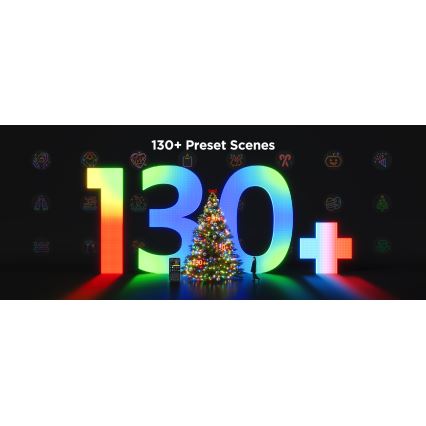 Govee - LED RGBICW Outdoor-Weihnachtslichterkette 2700-6500K 20m Wi-Fi Matter IP66