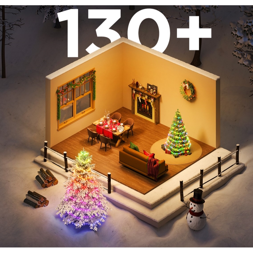 Govee - LED RGBICW Outdoor-Weihnachtslichterkette 2700-6500K 20m Wi-Fi Matter IP66