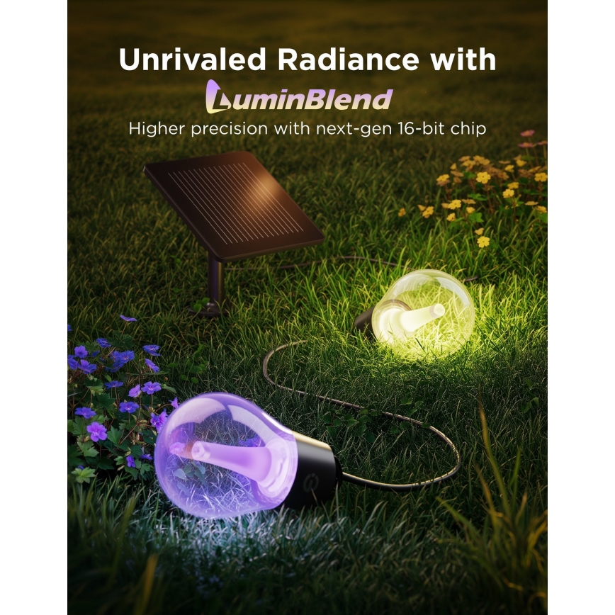 Govee - LED RGBICW Solar-Lichterkette 8xLED/6W/5V Wi-Fi Matter IP67