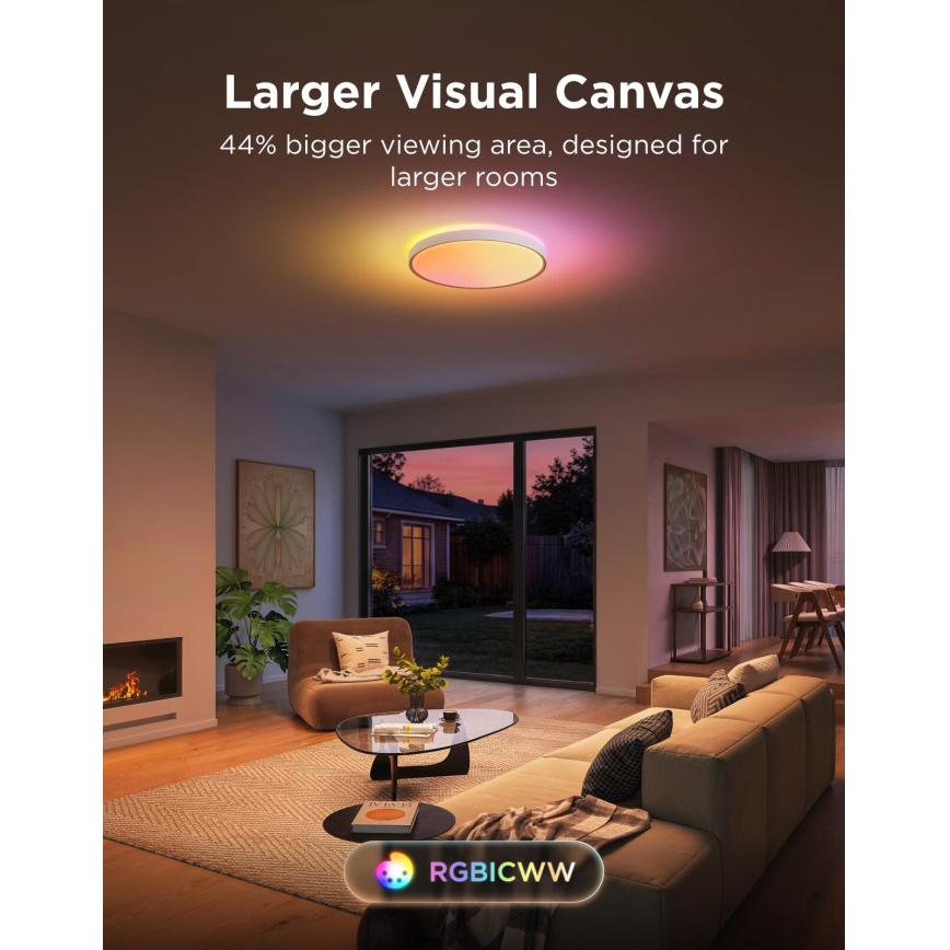 Govee - LED RGBICWW dimmbare Deckenleuchte LED/55W/230V Ø 46 cm Matter Wi-Fi