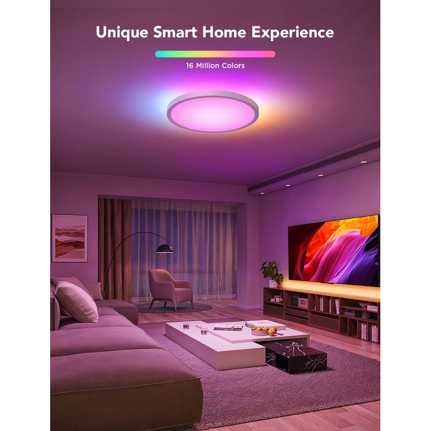 Govee - LED RGBICWW dimmbare Deckenleuchte LED/29W/230V Ø 30 cm Matter Wi-Fi