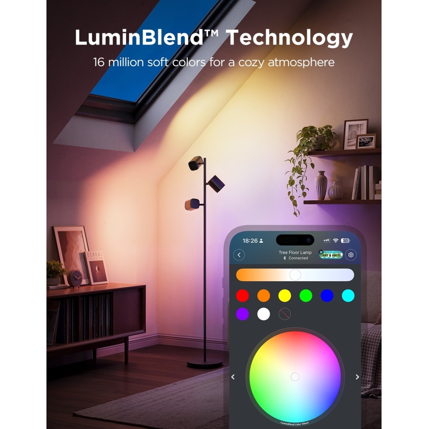 Govee - LED RGBICWW dimmbare Stehlampe TREE MATTER LED/48W/230V Wi-Fi