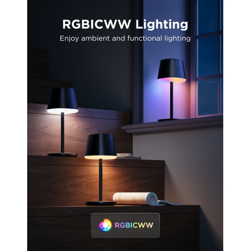 Govee - LED RGBICWW Dimmbare Tischlampe CLASSIC MATTER LED/10W/5V 4800mAh Wi-Fi