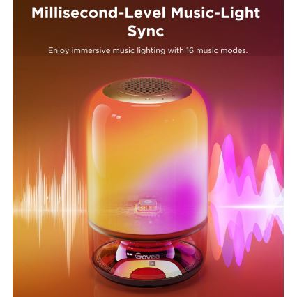 Govee - LED RGBW dimmbare Tischlampe mit integriertem Lautsprecher LED/36W/12V Wi-Fi