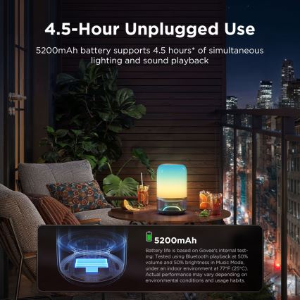 Govee - LED RGBW dimmbare Tischlampe mit integriertem Lautsprecher LED/36W/12V Wi-Fi