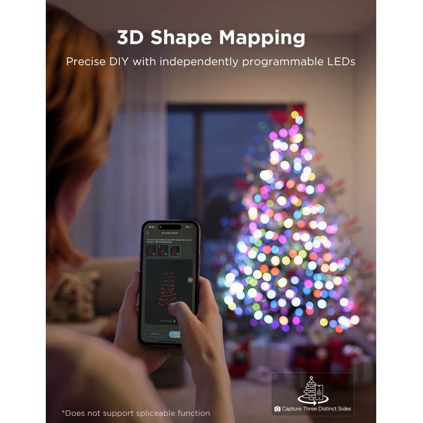 Govee - LED RGBWIC Außen-Weihnachts-Lichterkette 2700-6500K 30m Wi-Fi Matter IP65
