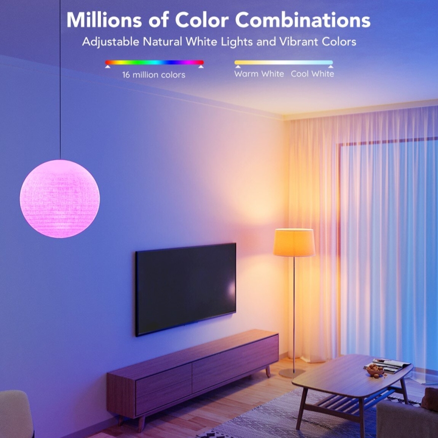 Govee - dimmbares LED-RGBWW-Leuchtmittel Smart MATTER E27/12W/230V 2700-6500K Wi-Fi