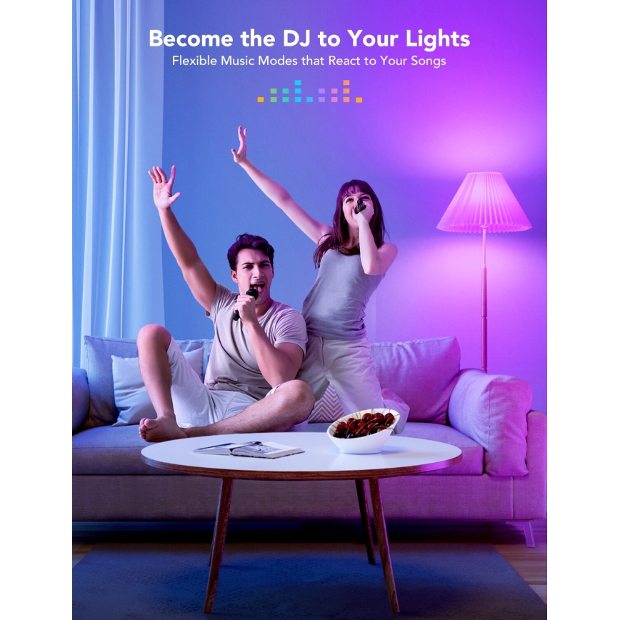 Govee - dimmbares LED-RGBWW-Leuchtmittel Smart MATTER E27/12W/230V 2700-6500K Wi-Fi