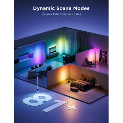 Govee - Dimmbare LED-Stehleuchte mit Lautsprecher Pro RGBICWW 2200-6500K Wi-Fi + Fernbedienung