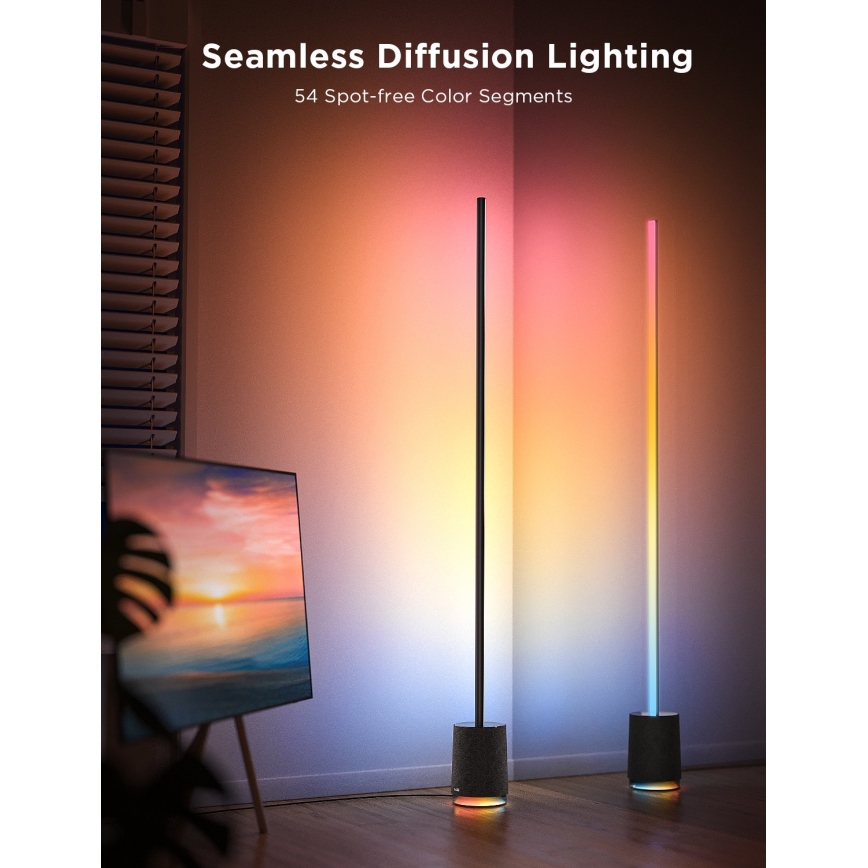 Govee - Dimmbare LED-Stehleuchte mit Lautsprecher Pro RGBICWW 2200-6500K Wi-Fi + Fernbedienung