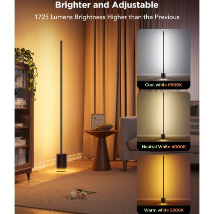 Govee - Dimmbare LED-Stehleuchte Smart MATTER LED RGBICWW 2200-6500K Wi-Fi + Fernbedienung
