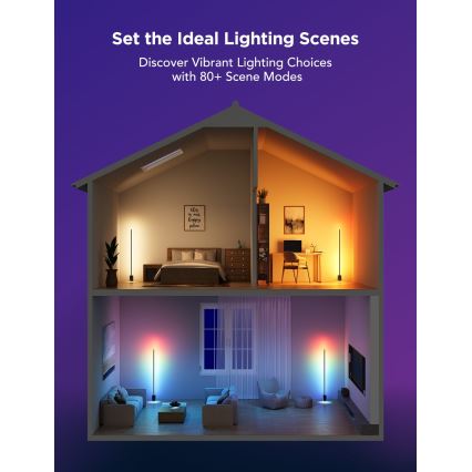 Govee - Dimmbare LED-Stehleuchte Smart MATTER LED RGBICWW 2200-6500K Wi-Fi + Fernbedienung