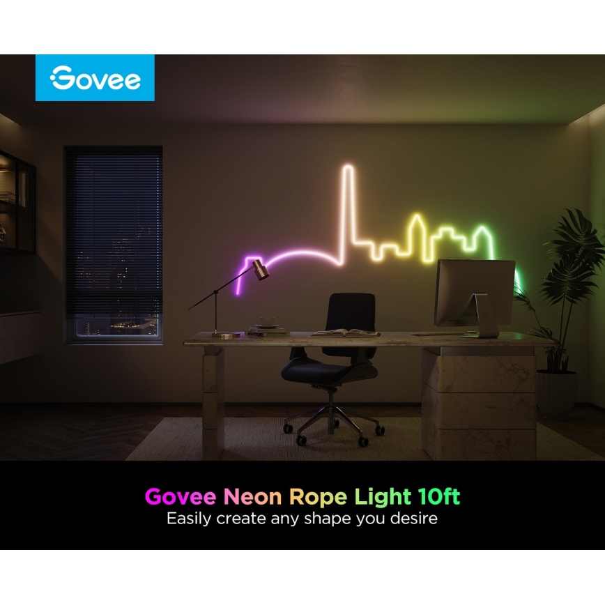 Govee - Neon 2 MATTER biegsamer LED-Streifen 3m RGBIC Wi-Fi IP67