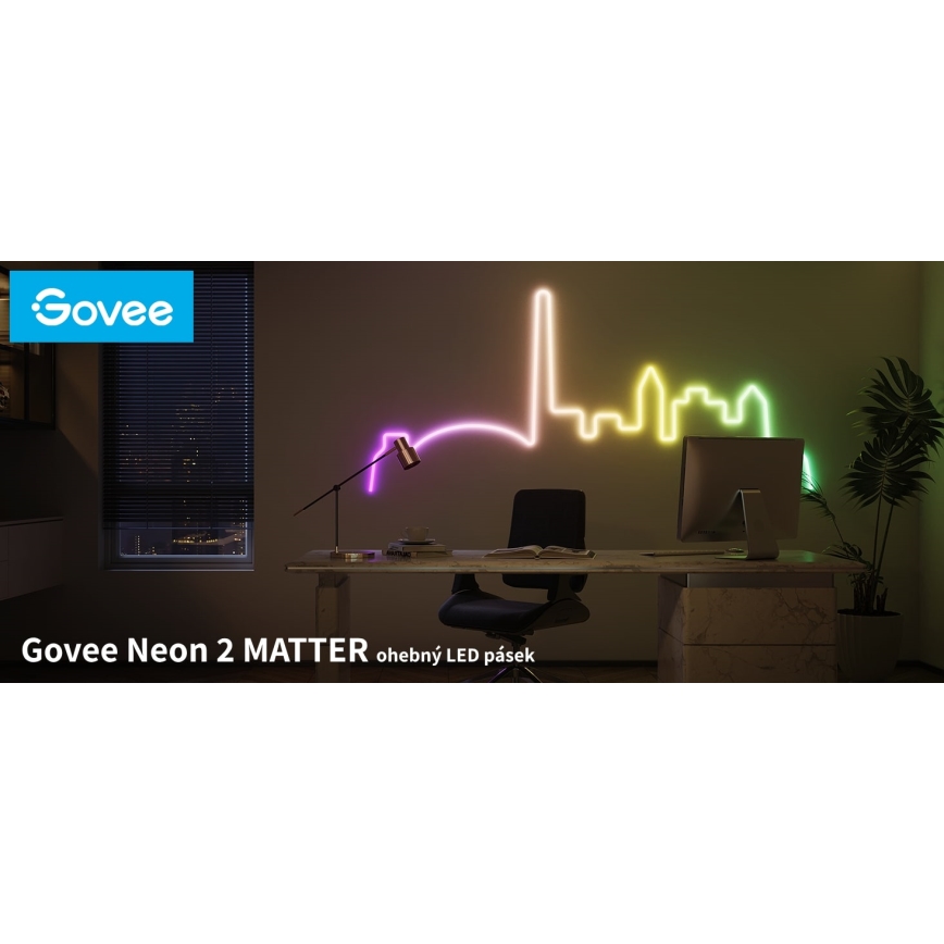 Govee - Neon 2 MATTER biegsamer LED-Streifen 5m RGBIC Wi-Fi IP67