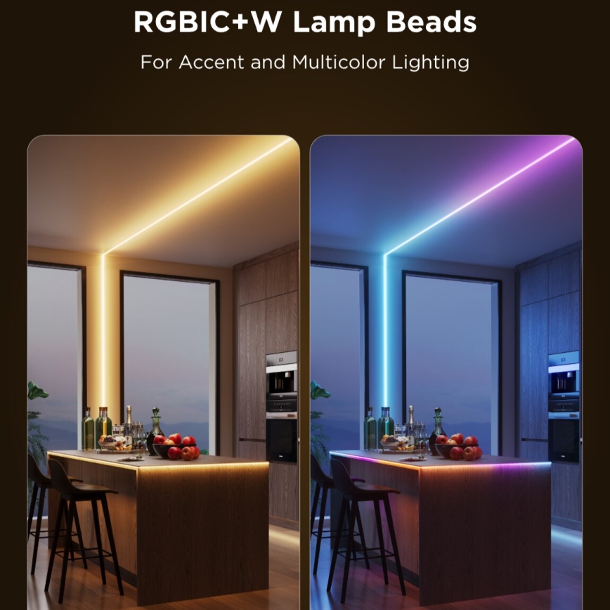 Govee - RGBICW Dimmbarer LED-Streifen COB 3780 Dioden 3m Wi-Fi Matter