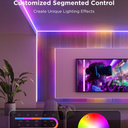 Govee - RGBICW Dimmbarer LED-Streifen COB 3780 Dioden 3m Wi-Fi Matter