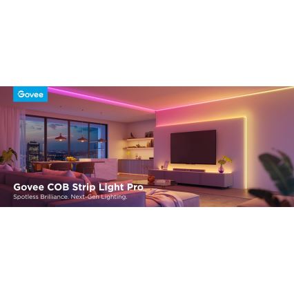 Govee - RGBICW Dimmbarer LED-Streifen COB 3780 Dioden 3m Wi-Fi Matter