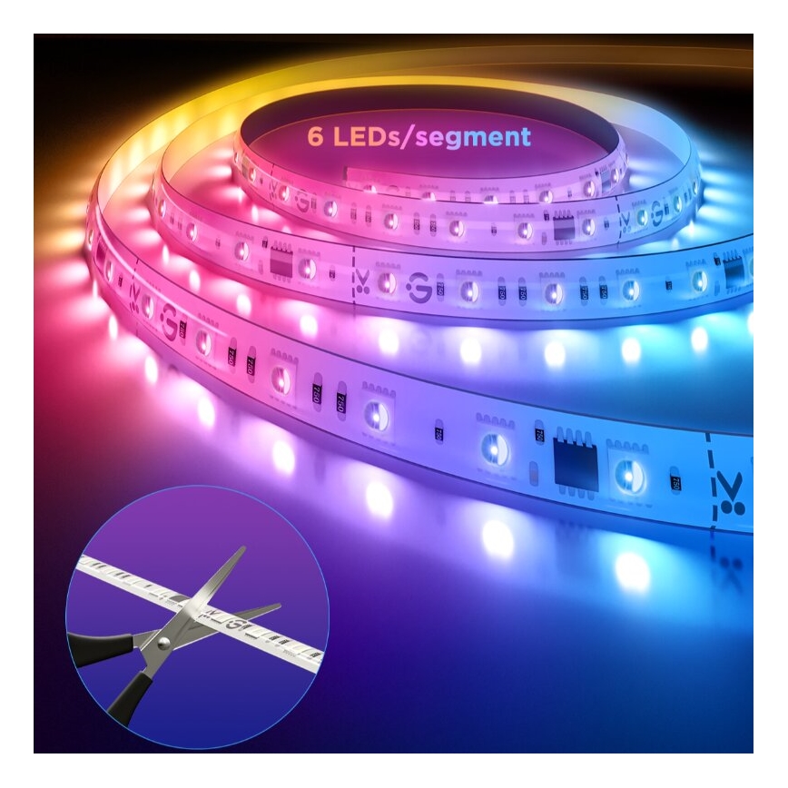 Govee - RGBWWIC Dimmbarer LED-Streifen Streifen Beleuchtung 2 Pro 5m Wi-Fi Matter