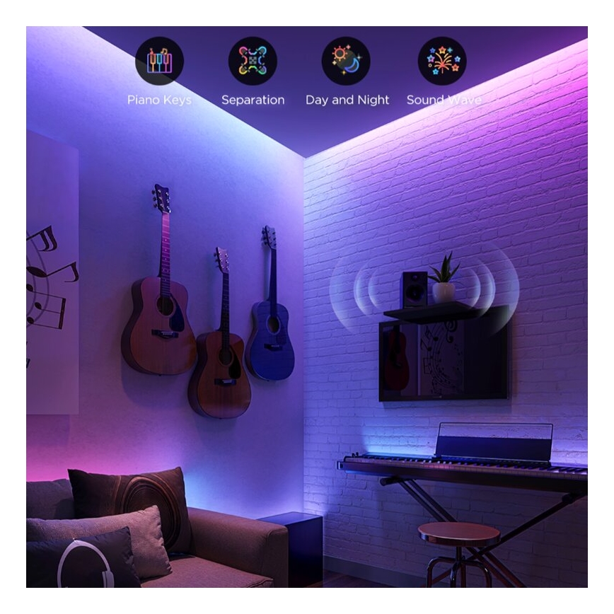 Govee - RGBWWIC Dimmbarer LED-Streifen Streifen Beleuchtung 2 Pro 5m Wi-Fi Matter