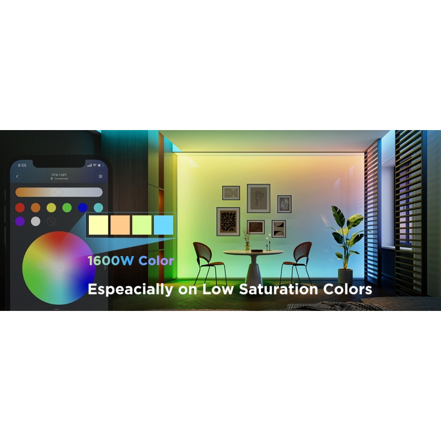 Govee - RGBWWIC Dimmbarer LED-Streifen Streifen Beleuchtung 2 Pro 5m Wi-Fi Matter