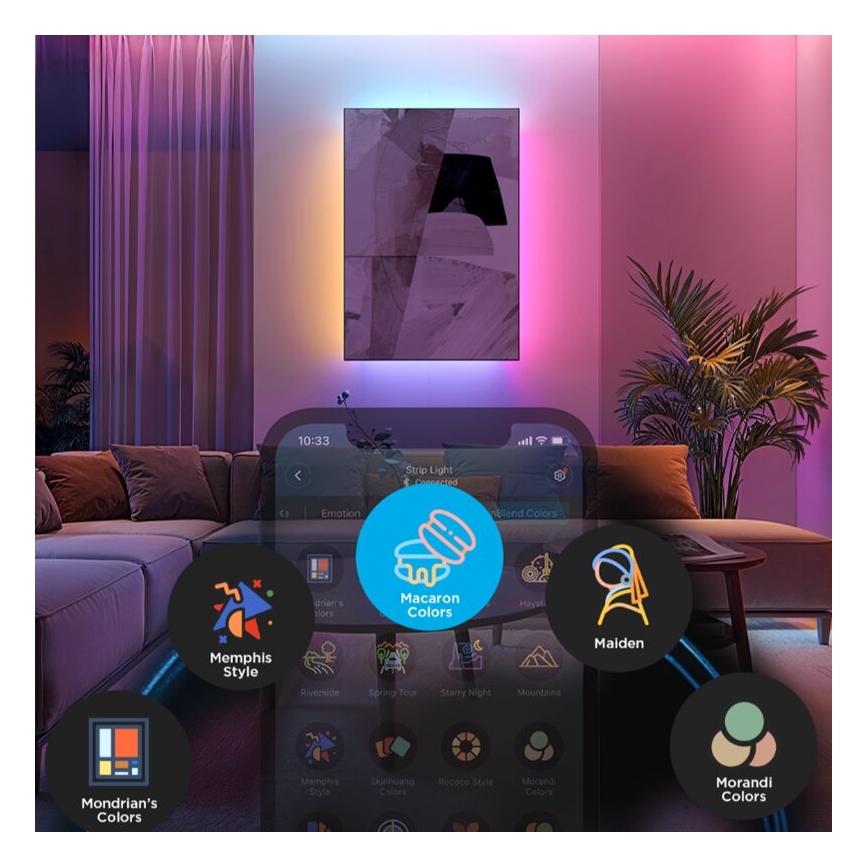 Govee - RGBWWIC Dimmbarer LED-Streifen Streifen Beleuchtung 2 Pro 5m Wi-Fi Matter