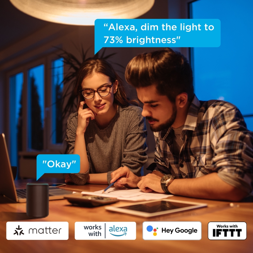 Govee - 2er-Set dimmbare LED-Lampen Smart MATTER A60 E27/9W/230V 2700-6500K Wi-Fi