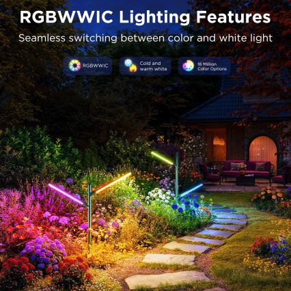 Govee - SET 2x LED RGBICWW Dimmbare Outdoor-Leuchte LED/18W/230V IP66 2700-6500K Wi-Fi
