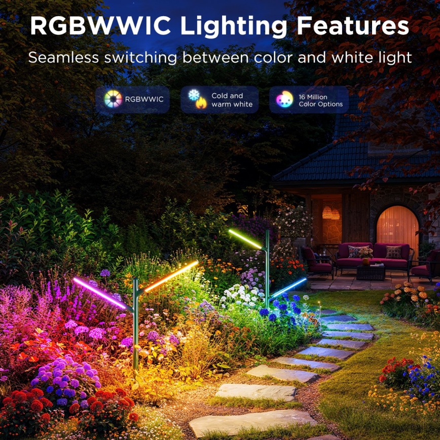 Govee - SET 2x LED RGBICWW Dimmbare Outdoor-Leuchte LED/18W/230V IP66 2700-6500K Wi-Fi