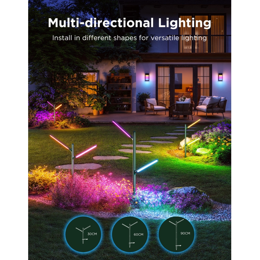 Govee - SET 2x LED RGBICWW Dimmbare Outdoor-Leuchte LED/18W/230V IP66 2700-6500K Wi-Fi