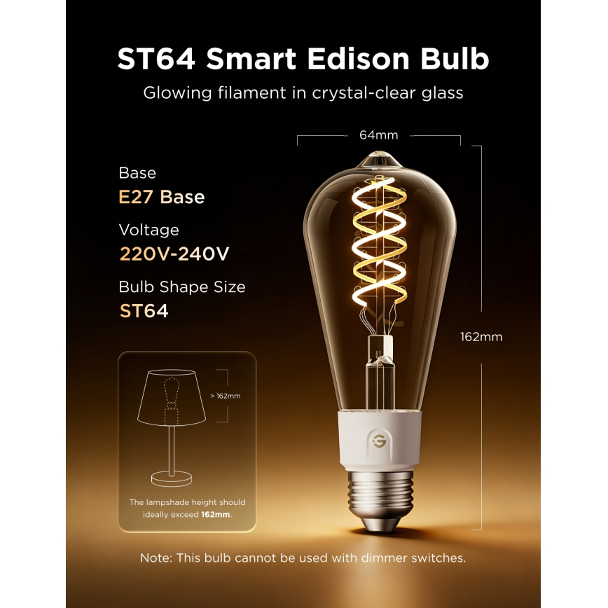 Govee - Set 2xLED RGBWW dimmbares Leuchtmittel Smart MATTER ST64 E27/5W/230V 2700-6500K Wi-Fi