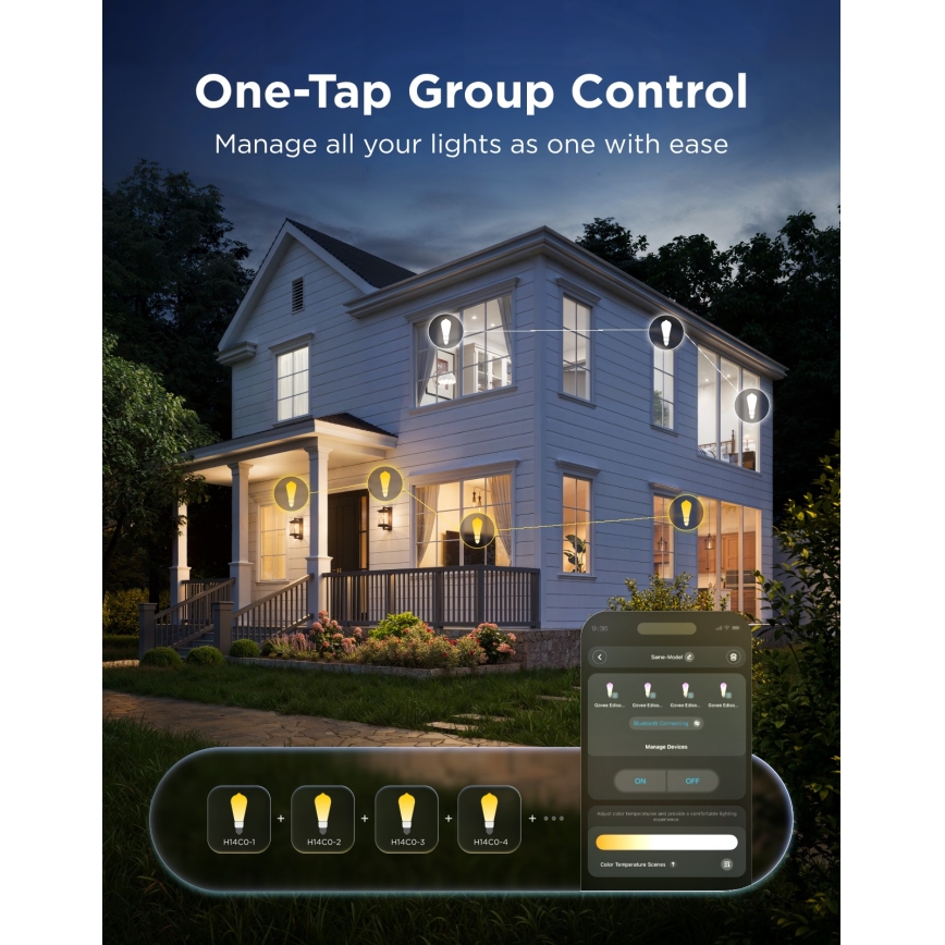 Govee - Set 2xLED RGBWW dimmbares Leuchtmittel Smart MATTER ST64 E27/5W/230V 2700-6500K Wi-Fi