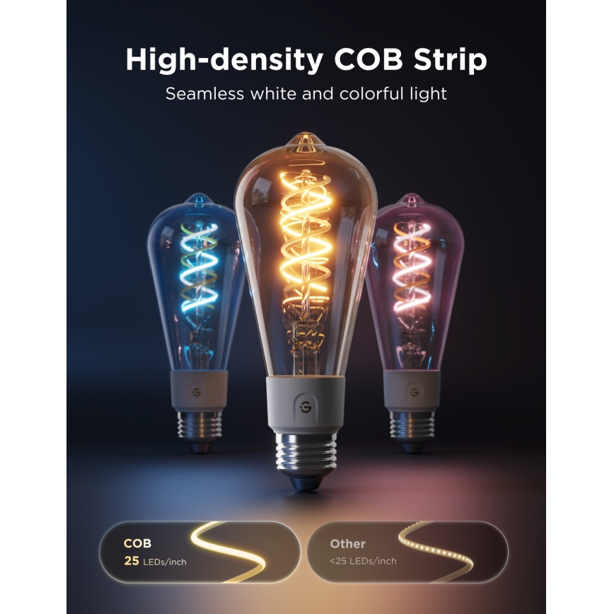 Govee - Set 2xLED RGBWW dimmbares Leuchtmittel Smart MATTER ST64 E27/5W/230V 2700-6500K Wi-Fi