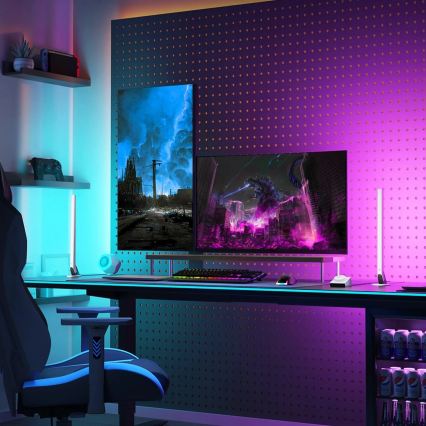 Govee - 2er-Set Smart Gaming Wi-Fi LED RGBIC Panely + Smart Dual weiß + Fernbedienung