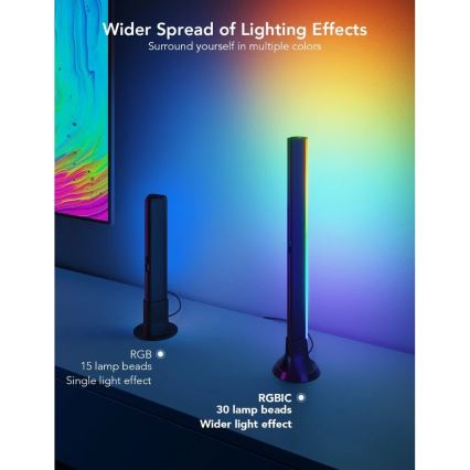 Govee - SMART LED RGBIC Panel 38cm für TV 43-75 - 2er-Pack Wi-Fi