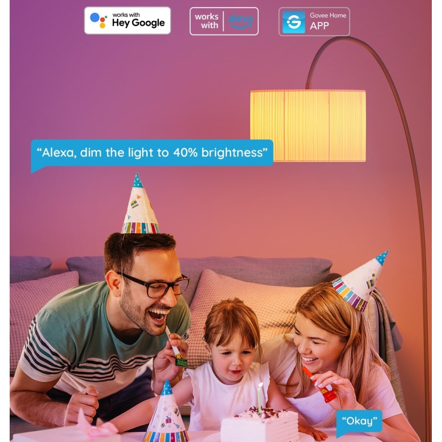 Govee - LED RGBWW dimmbares Leuchtmittel Smart MATTER E27/9W/230V 2700-6500K Wi-Fi