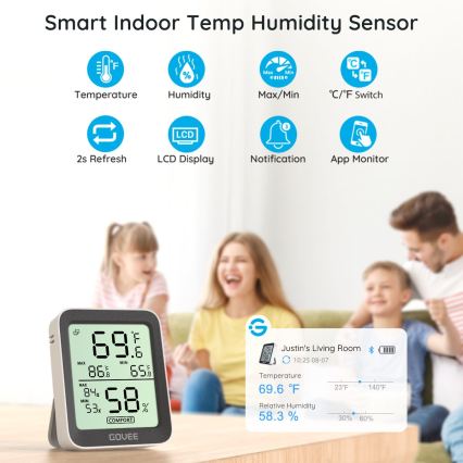 Govee - Thermometer und Hygrometer mit Display 2xAAA