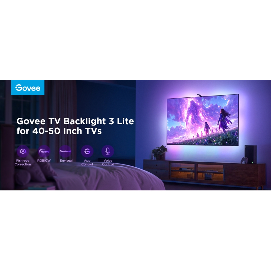 Govee - TV-Hintergrundbeleuchtung 3 Lite TV 40-50" SMART LED Hintergrundbeleuchtung RGBICW Wi-Fi IP67 +FB