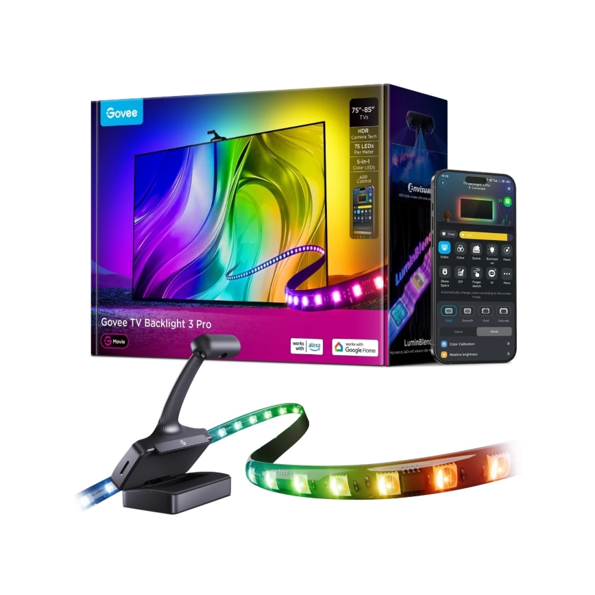 Govee - TV-Hintergrundbeleuchtung 3 Pro 75-85 SMART LED RGBIC Wi-Fi