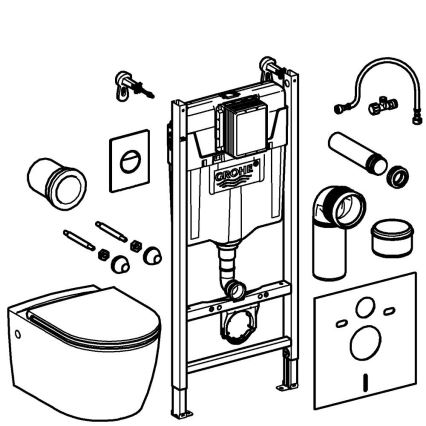 GROHE 103843SH00 - 5-in-1-Set SOLIDO COMPACT 1,13 m Keramik/Weiß