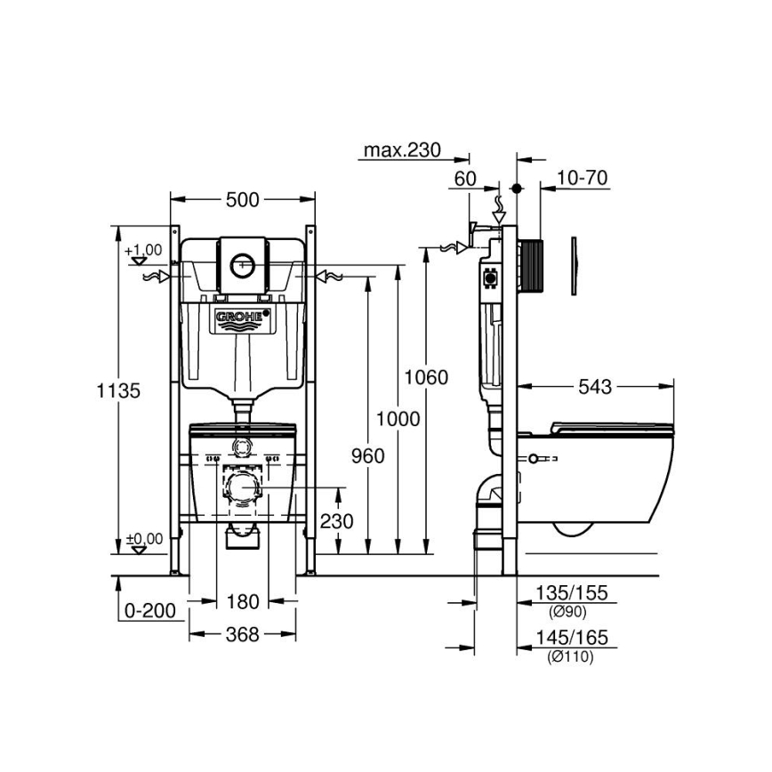 GROHE 103843SH00 - 5-in-1-Set SOLIDO COMPACT 1,13 m Keramik/Weiß