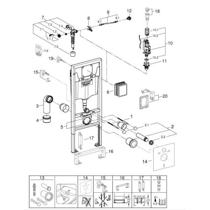 GROHE 103847SH00 - 5-in-1-Set SOLIDO 1,13 m DuroWhite