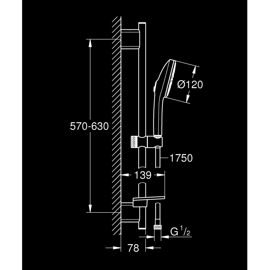 GROHE 134866DL00 - Duschset VITALIO JOY+ 120 mm, kupferfarben