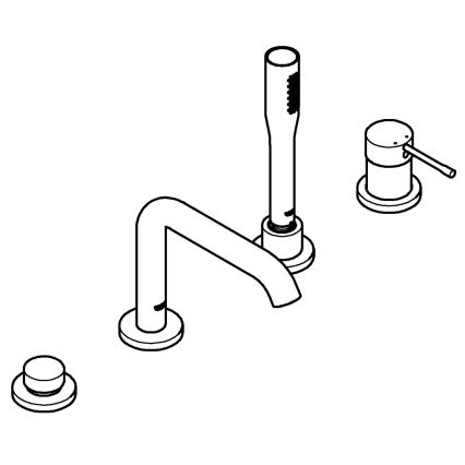 GROHE 19578001 - 4-Loch-Wannen-Kombination ESSENCE 197 mm glänzender Chrom