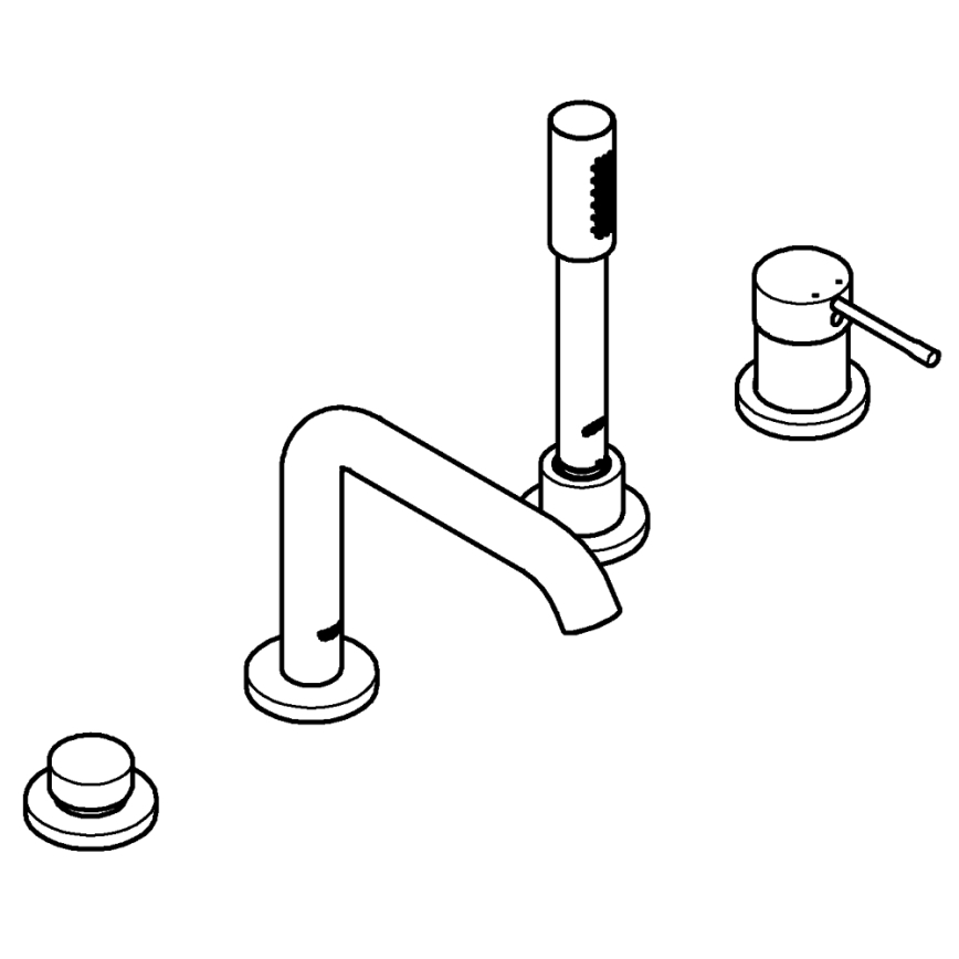 GROHE 19578DC1 - 4-Loch-Wannenarmatur ESSENCE, Edelstahl